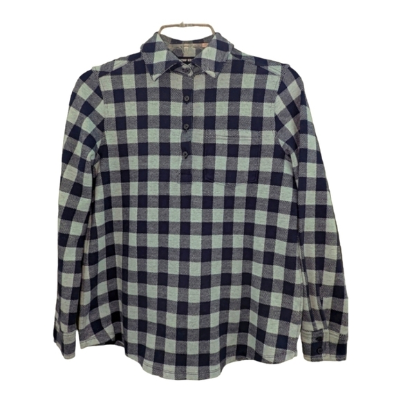 𝅺LANDS End buffalo plaid collared sweatshirt - Picture 1 of 4